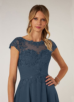 Azazie Shonda Mère de la mariée Robes Robe en Mousseline de soie Dentelle Neptune image6