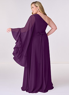 Barbie ♥ Azazie Bridesmaid Dresses Grape A-Line Long Sleeve Chiffon Dress image8