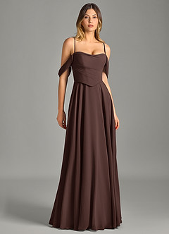 Azazie Chelsey Final Sale Lemon Sorbet A-Line Off the Shoulder Chiffon Convertible Dress image3