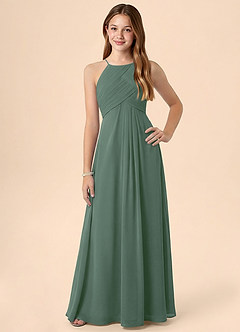 Azazie Ginny Junior Klä av A-Line i Chiffong Plisserad image1