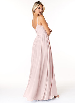 Azazie Lisbon Final Sale Blushing Pink A-Line Sweetheart Neckline Chiffon Dress image2