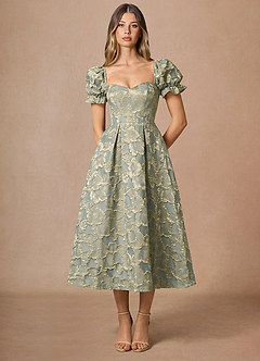 Midi jurk Amy Blauw image3