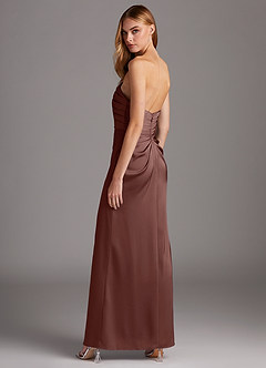 Azazie Lexie Robes de demoiselle d'honneur Robe Fourreau Convertible en Satin extensible Sans bretelle Expresso image5