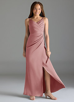 Azazie Maci Junior Klä av Sjöjungfru i Stretch Satin Plisserad image3