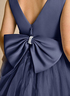 Azazie Pear Flower Girl Dresses Stormy Ball-Gown Bow Tulle Dress image6