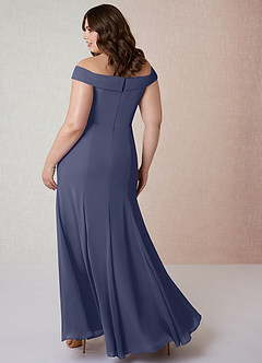 Azazie Lecia Bridesmaid Dresses Stormy Empire Off-The-Shoulder Pleated Chiffon Convertible Dress image9