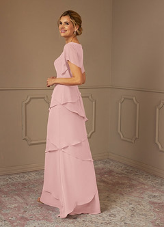 Azazie OHara Mother of the Bride Dresses Powder Pink A-Line V-Neck Chiffon Dress image5