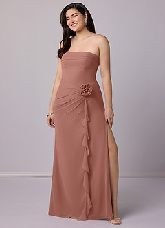 Barbie ♥ Azazie Bridesmaid Dresses Cedar Rose Sheath Strapless Chiffon Convertible Dress image10