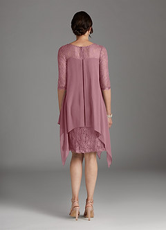 Azazie Flo Mother of the Bride Dresses Vintage Mauve A-Line Lace Chiffon Dress image4