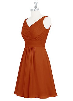 Azazie Grace Bridesmaid Dresses Paprika A-Line Pleated Chiffon Dress image9