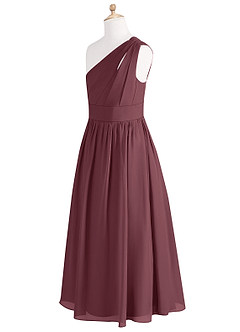 Azazie Molly Junior Abito A-Line in Chiffon Plissettato Sangria image9