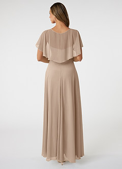 Azazie Jamie Bridesmaid Dresses Taupe A-Line Chiffon Dress image2