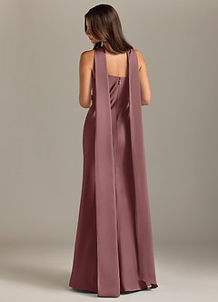 Azazie Kinsley Bridesmaid Dresses Vintage Mauve Mermaid Side Slit Stretch Satin Dress image2