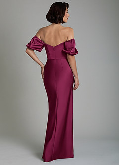 Azazie Lea Bridesmaid Dresses Red Plum Mermaid Off the Shoulder Stretch Satin Convertible Dress image6