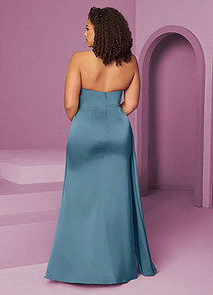 Barbie ♥ Azazie Robes de demoiselle d'honneur Robe Sirène en Satin extensible Plissée Bermude image12