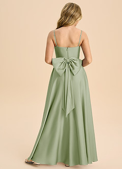 Azazie Bear Junior Dusty Sage A-Line Sweetheart Neckline Stretch Satin Dress image2