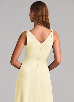 Azazie Nerine Bridesmaid Dresses Lemon Sorbet A-Line Pleated Chiffon Dress image7