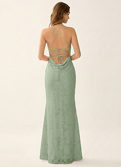 Natasha Light Green Jacquard Corset Mermaid Summer Dress image2