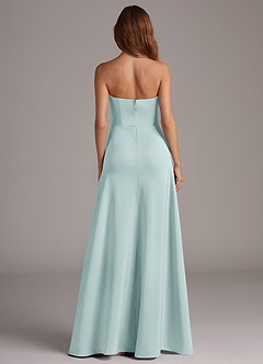 Azazie Wren Bridesmaid Dresses Mist A-Line Strapless Stretch Satin Convertible Dress image5