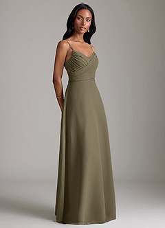 Azazie Kali Brudtärnklänningar Klä av A-Linje i Chiffong Plisserad Pilgrön image3