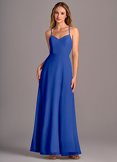 Azazie Mei Bridesmaid Dresses Royal Blue A-Line Chiffon Dress image1
