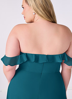 Barbie ♥ Azazie Bridesmaid Dresses Ink Blue A-Line Off the Shoulder Chiffon Convertible Dress image11