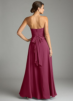 Azazie Tamira Bridesmaid Dresses Mulberry A-Line Pleated Chiffon Convertible Dress image4