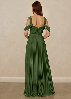 Christian Siriano Bridal for Azazie 1013 Bridesmaid Dresses Olive A-Line Off the Shoulder Chiffon Dress image3