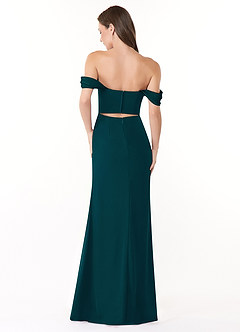 Azazie Lynnie Bridesmaid Dresses Pine Mermaid Off the Shoulder Chiffon Convertible Dress image4
