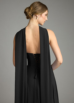 Azazie Ayla Abiti da Damigella Abito A-Line in Chiffon Scollo a Cuore Nero image10