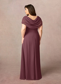 Azazie Mary Mother of the Bride Dresses Sangria A-Line Side Slit Chiffon Dress image8