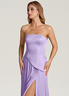 Azazie Tierney Bridesmaid Dresses Lilac A-Line Strapless Chiffon Convertible Dress image2
