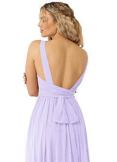Azazie Kora Bridesmaid Dresses Lilac A-Line Pleated Chiffon Dress image3