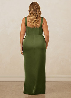 Christian Siriano Bridal for Azazie 1017 Bridesmaid Dresses Olive Sheath Sweetheart Neckline Stretch Satin Dress image11