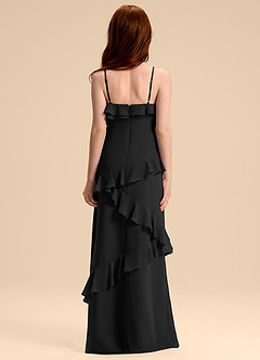 Azazie Evara Junior Abito A-Line in Chiffon Nero image2