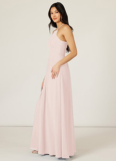 Azazie Sarah Bridesmaid Dresses Rose Petal Empire Pleated Chiffon Dress image3