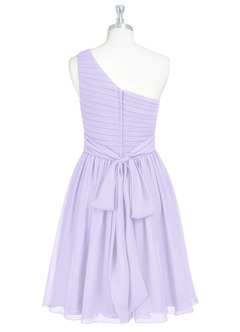 Azazie Katrina Bridesmaid Dresses Lilac A-Line One Shoulder Chiffon Dress image7