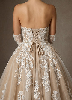 Azazie Sonnet Robes de mariée Robe Princesse en Dentelle Bustier Diamant Nude image8