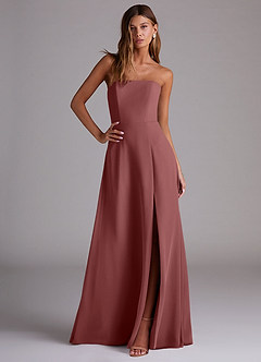 Azazie Wren Bridesmaid Dresses Amethyst A-Line Side Slit Chiffon Convertible Dress image3