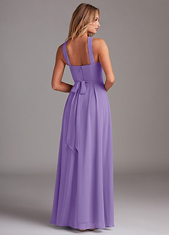 Azazie Dixie Bridesmaid Dresses Tahiti A-Line Halter Pleated Chiffon Dress image2