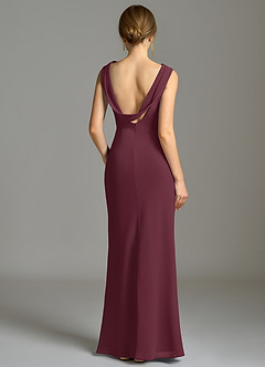Azazie Kieryn Bridesmaid Dresses Cabernet Mermaid Pleated Chiffon Dress image2