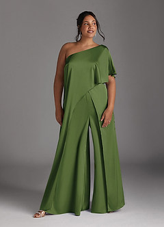 Azazie Hagretta vestidos de madre de la novia Vestido de Enebro de Satén Elástico de Mono/Traje de pantalón image9