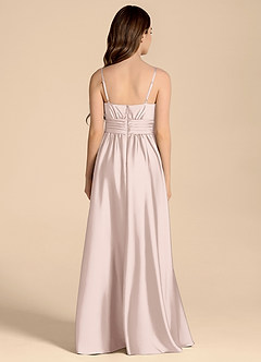 Azazie Catalina Junior Blushing Pink A-Line Sweetheart Neckline Stretch Satin Dress image2