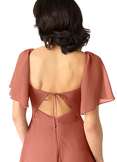 Azazie Chloe Bridesmaid Dresses Clay A-Line Sweetheart Neckline Chiffon Dress image3