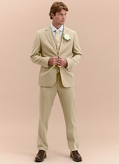 front James Champagne Structured Stretch 3-piece suit