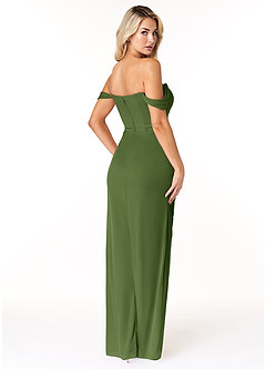 Azazie Tessa Bridesmaid Dresses Olive Sheath Sweetheart Off-The-Shoulder Mesh Convertible Dress image5