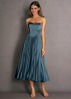 Celene Azure Blue Midi Dress | Azazie
