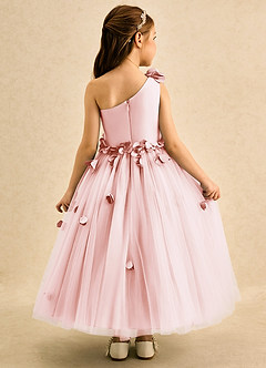 Azazie Strudel Flower Girl Klänningar Klä Balklänning i Tyll Ena axeln image2