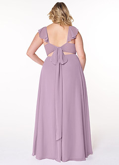 Azazie Everett Bridesmaid Dresses Wisteria A-Line V-neck Ruched Chiffon Dress image7