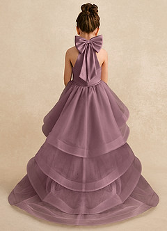 Azazie Bev Flower Girl Dresses Vintage Mauve A-Line Convertible Tulle Dress image1